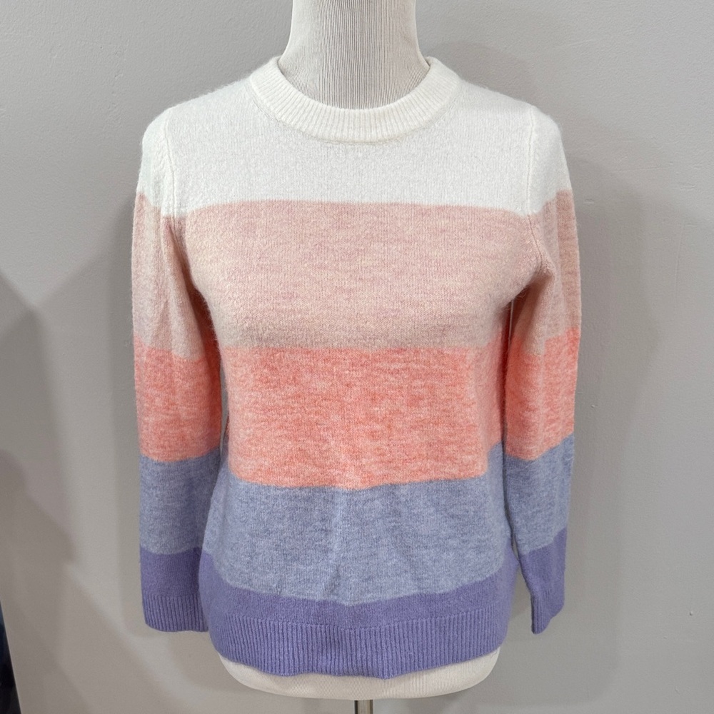 GAP Women's pullover Sweater in Pastel spring colorful Stripes - Picture 2 of 7